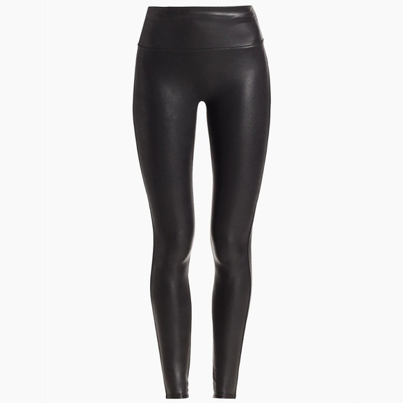 NWT Spanx Faux Leather Leggings Black Tummy Control Modern Stretch Women's XS/TP - Picture 1 of 6